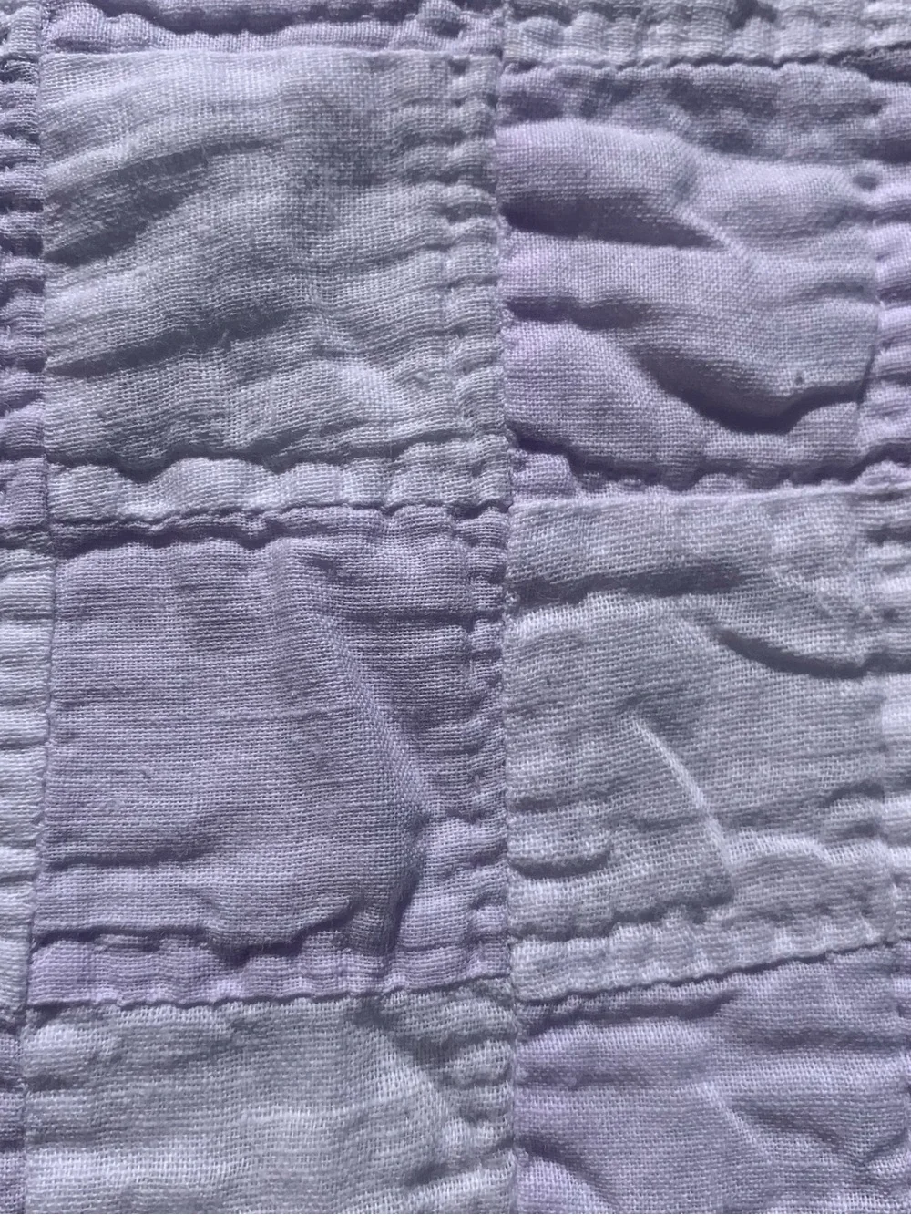 Antique pastel purple & white checkered checks cotton quilt